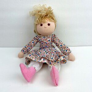 Vintage 80s Applause Gretchen Soft Body Doll 15" Tall Removable Pink Calico